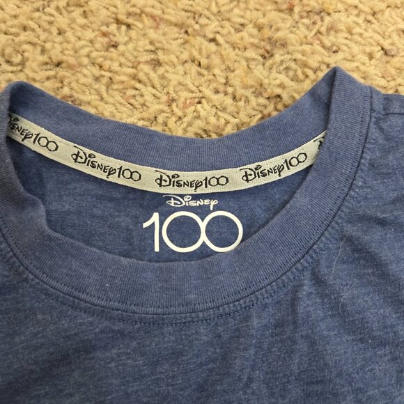 Disney 100 Years Of Wonder Blue T-shirt Short Sleeve Sz. Adult Medium - Picture 4 of 5